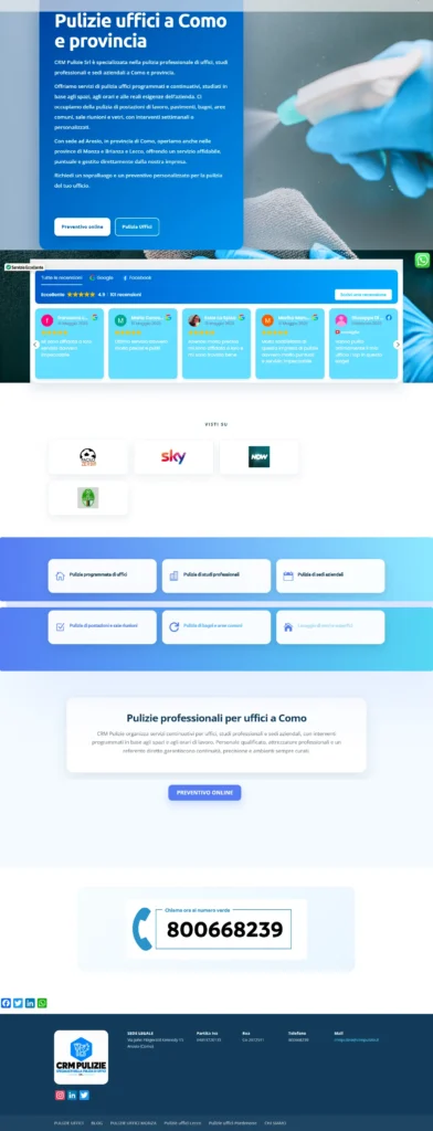 CRM Pulizie su computer